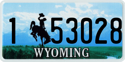 WY license plate 153028