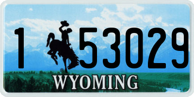 WY license plate 153029