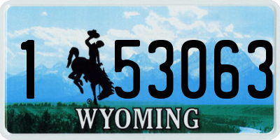 WY license plate 153063