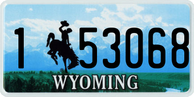 WY license plate 153068