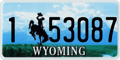 WY license plate 153087