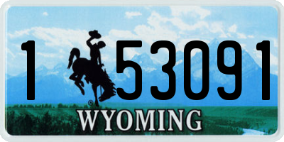 WY license plate 153091
