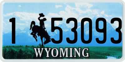 WY license plate 153093