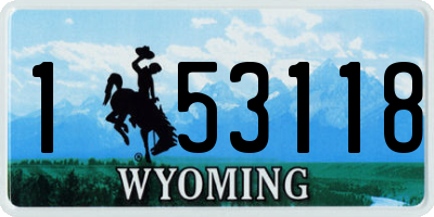WY license plate 153118