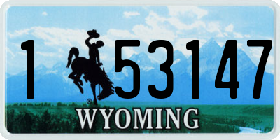 WY license plate 153147