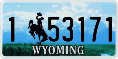 WY license plate 153171