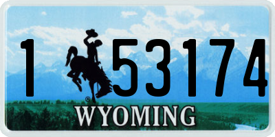 WY license plate 153174