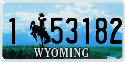 WY license plate 153182