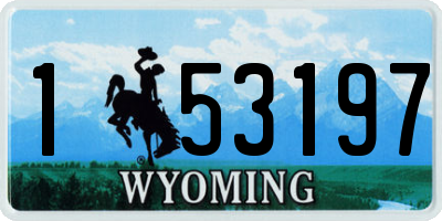 WY license plate 153197