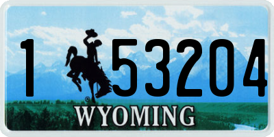 WY license plate 153204