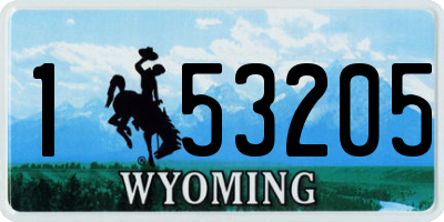 WY license plate 153205