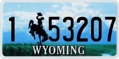 WY license plate 153207