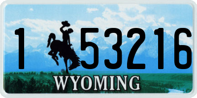 WY license plate 153216