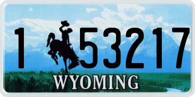 WY license plate 153217
