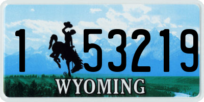 WY license plate 153219
