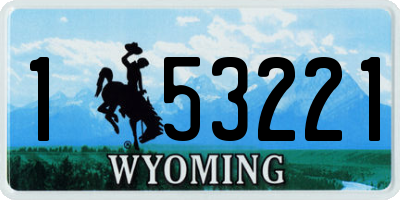 WY license plate 153221