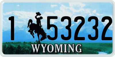 WY license plate 153232