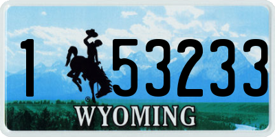 WY license plate 153233