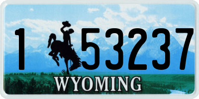 WY license plate 153237