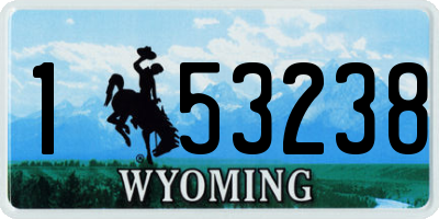 WY license plate 153238