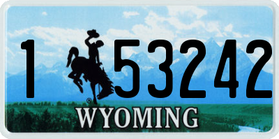WY license plate 153242