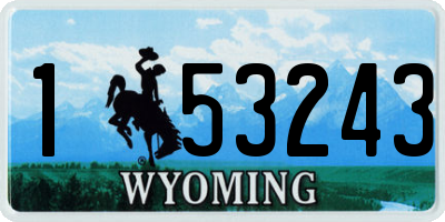 WY license plate 153243