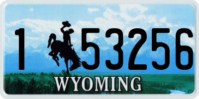 WY license plate 153256
