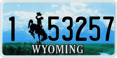 WY license plate 153257