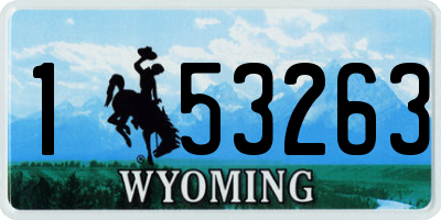 WY license plate 153263