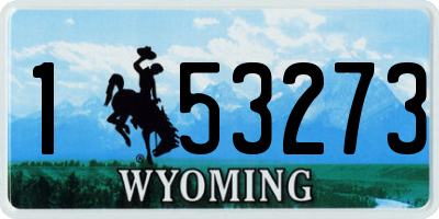WY license plate 153273
