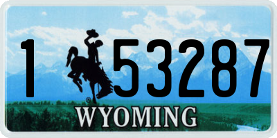 WY license plate 153287