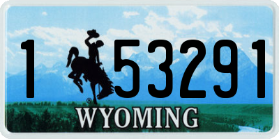 WY license plate 153291