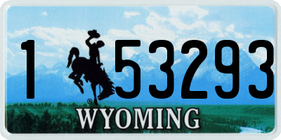 WY license plate 153293