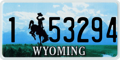 WY license plate 153294
