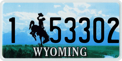 WY license plate 153302