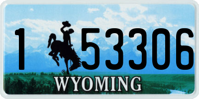 WY license plate 153306