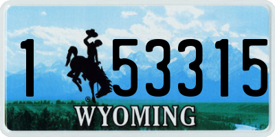 WY license plate 153315