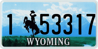 WY license plate 153317
