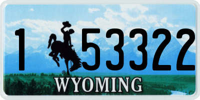 WY license plate 153322