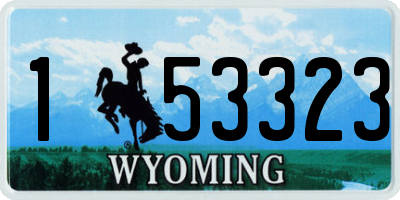 WY license plate 153323