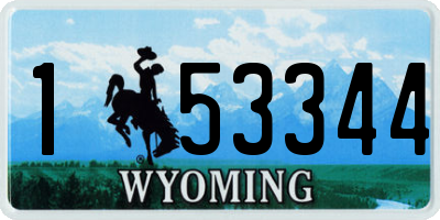 WY license plate 153344