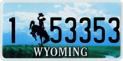 WY license plate 153353