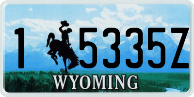 WY license plate 15335Z