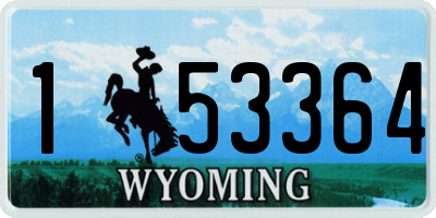WY license plate 153364
