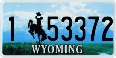 WY license plate 153372