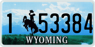 WY license plate 153384