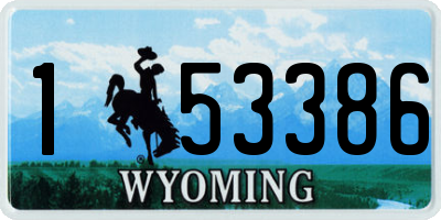 WY license plate 153386