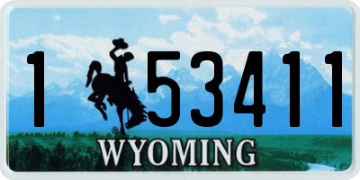 WY license plate 153411
