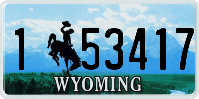 WY license plate 153417