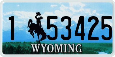 WY license plate 153425